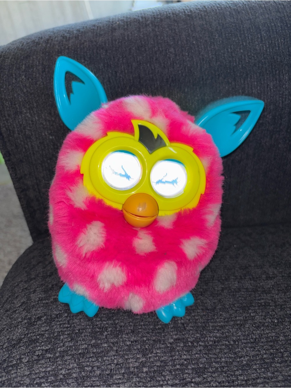 Furby Boom Pink White Polka Dot Talking Hasbro 2012 Tested Works